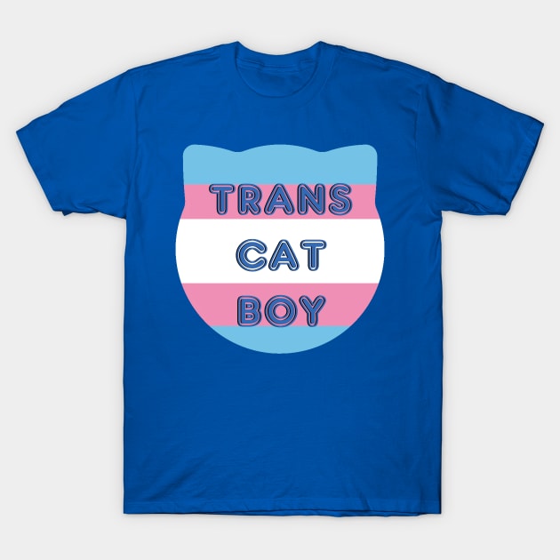 Trans Cat Boy Transgender Flag With Cat Ears Design T-Shirt by nhitori